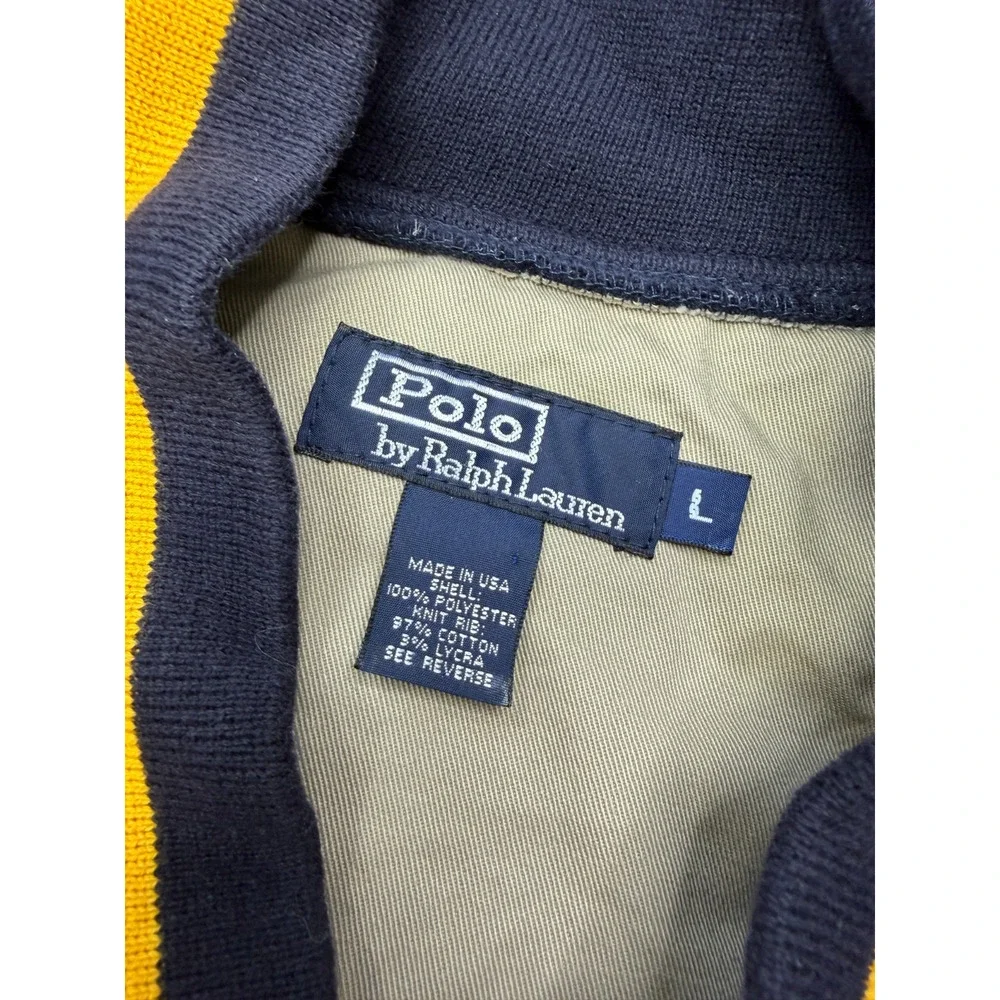 VTG Polo Ralph Lauren Navy Blue Varsity Fleece Jacket Size Large